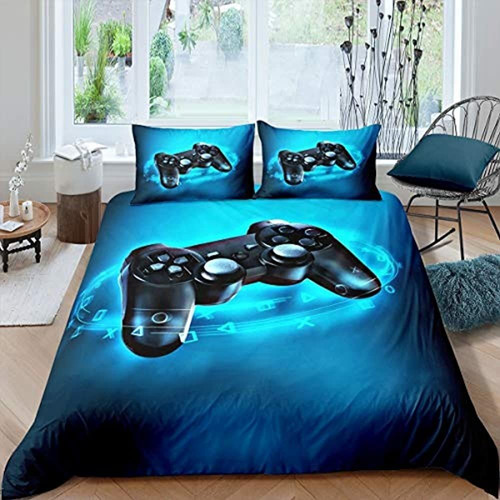 Juego De Ropa De Cama Gamer De Tamaño Completo Para Niños, D