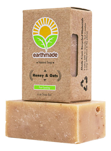 Earthmade - Jabn De Miel Y Avena, Jabn Corporal Totalmente N