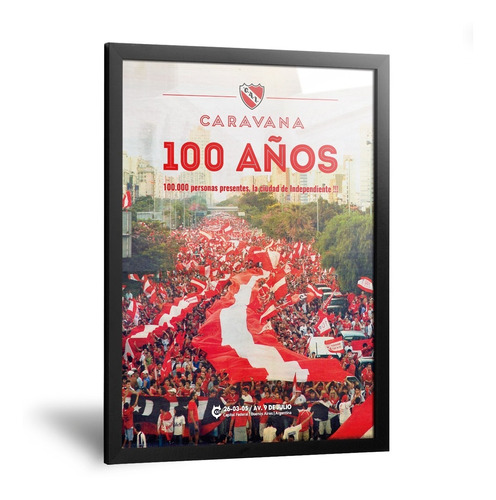 Cuadros Camiseta Independiente Caravana 100 Años De 35x50cm