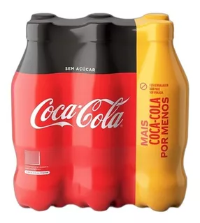 Combo Coca Cola Zero 600ml Sem Açucar 6 Unidades