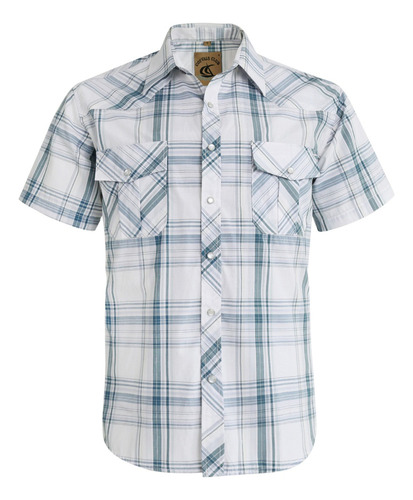 Hombres Cowboy Perla Snap Plaid Camisas De Manga Corta