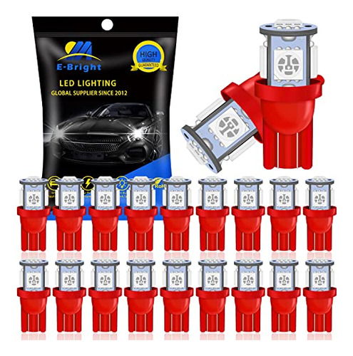 Everbright 20-pack Dc24v Red T10 194 168 2825 W5w 5050 5-smd