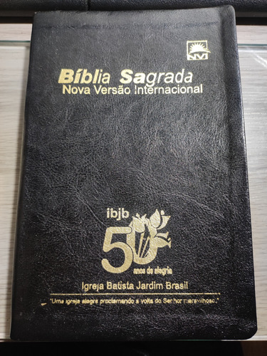 Bíblia Sagrada Nova Versão Internacional Nvi Capa Couro Preta