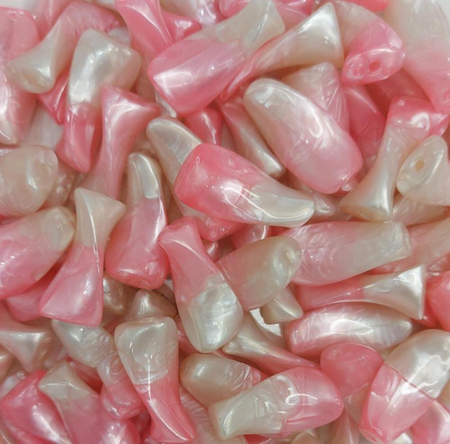 Miçanga Conta Resina Hy-02 Branco/rosa 100g