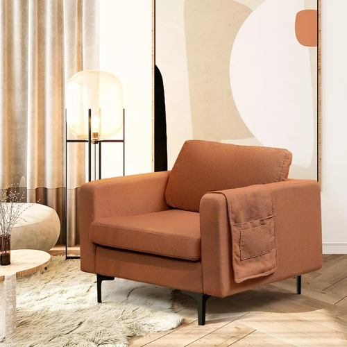Sillon Elegante Moderno Para Sofa Individual Color Naranja