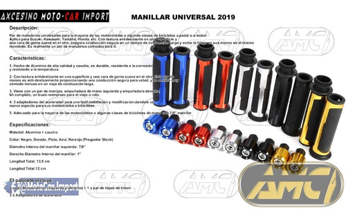 Manubrios Universales Para Moto Cb190 R15 Fz R1 R3 Cbr250