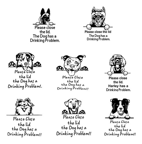 Pegatinas De Inodoro De Dibujos Animados Para Perros Para Ba
