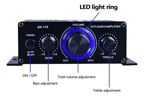 . Receptor De Audio Amplificado Ak170 De 12 V.