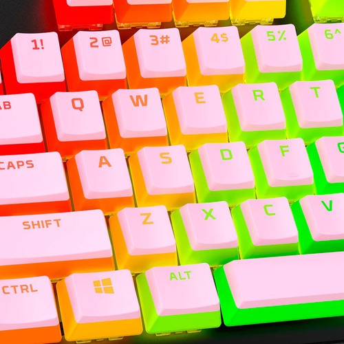 Imagen 3 de 6 de Teclas Pudding Keycaps Rosa Rgb Español Hyperx Base Blanca