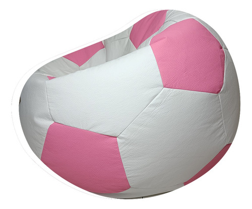 Sillón Puff Balón De Soccer Confortable Grande Blanco/negro