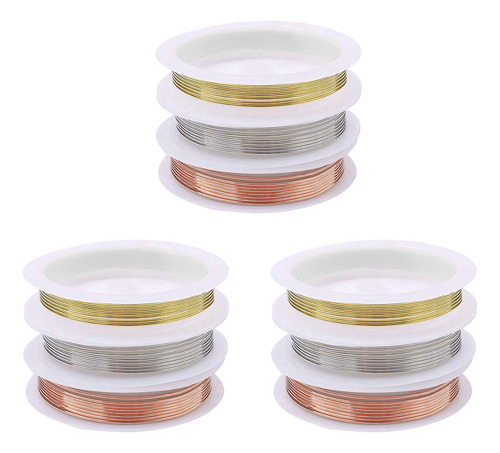 9 Rollos De Alambre De Cobre Para Joyería, Calibre 18, Resis