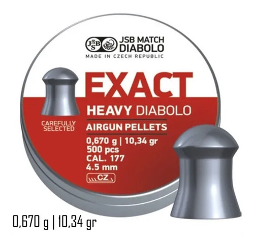 Balines Jsb Exact Heavy 4,52mm 0,67 G 10,34 Grains X500 4745