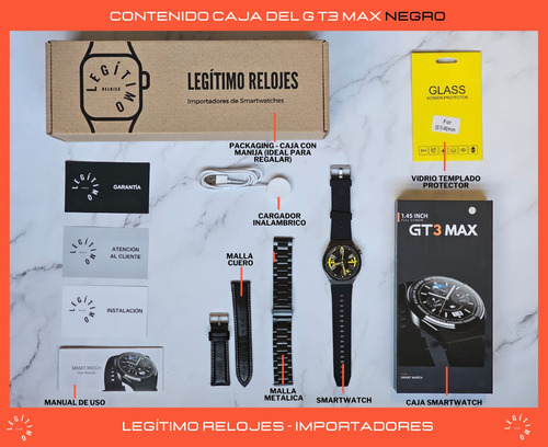 Imagen 4 de 10 de Smartwatch Hombre Gt3 Max Reloj Inteligente Elegante Sport