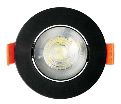 Spot Preto Embutir De Led 5w Redondo Direcional Bivolt