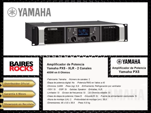 Yamaha PX5 Etapa de Potencia Profesional - Amplificador - Sonido - Audio