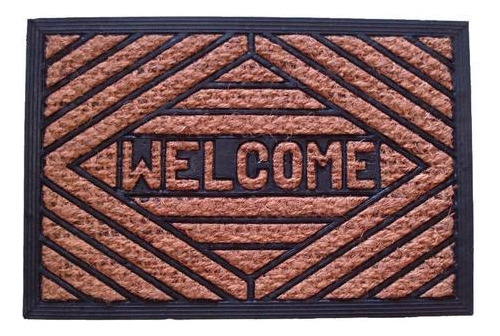 Alfombra Felpudo En Coco Y Goma 40x60x1cm Diseño Welcome