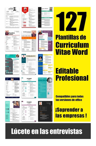 127 Plantillas Curriculum Vitae Word, Editable. Mas Completo