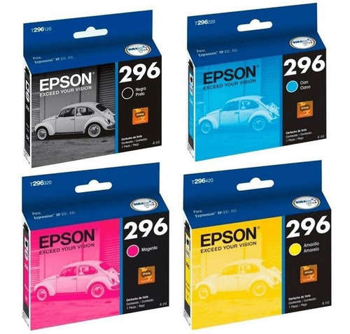 Original Tinta Epson 296 Yellow Xp-231 241 431 441 T296120