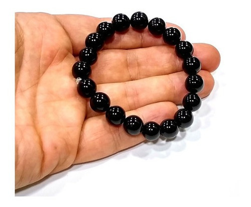Imagem 2 de 2 de Pulseira Com Turmalina Negra Pedra Natural De Forte Proteção