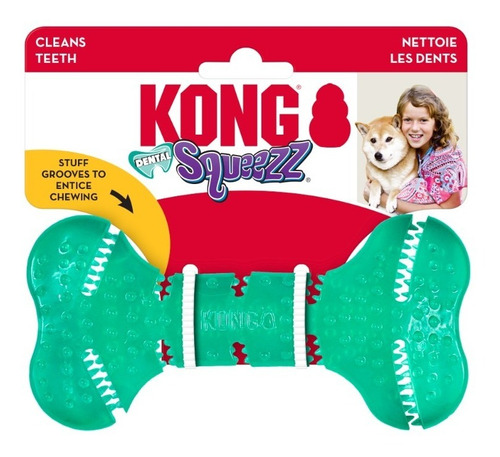 Kong Dental Squeezz Bone Hueso Dental Con Textura Talla M
