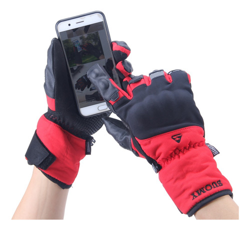 Guantes Moto Termicos Impermeables Resistencia Viento Fibra