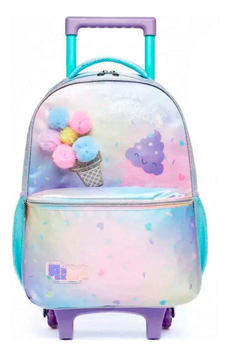 Mochila Rodinhas Pack Me Sorvete Arco-íris Pastel Pacific