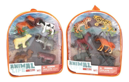 Set Mochila Muñecos Accesorios Animal Life Animales Dinos