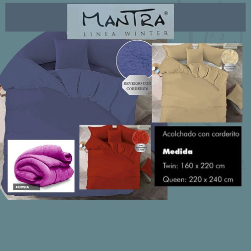 Imagen 3 de 5 de Acolchado Con Corderito 1 1/2 Plazas Mantra