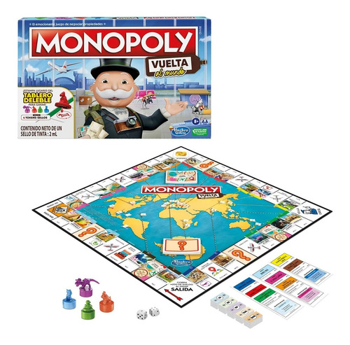 Juego De Mesa Monopoly Vuelta Al Mundo Hasbro Original Febo
