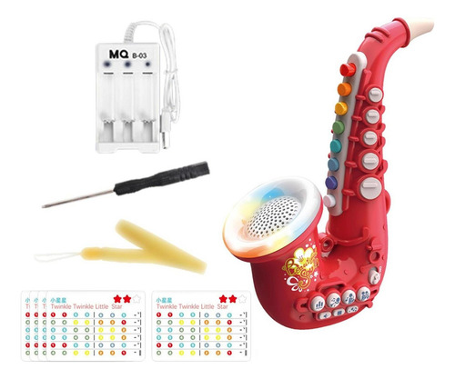 Juguete De Saxofón Con Carga Usb Con Luz Y Sonido, Juguetes