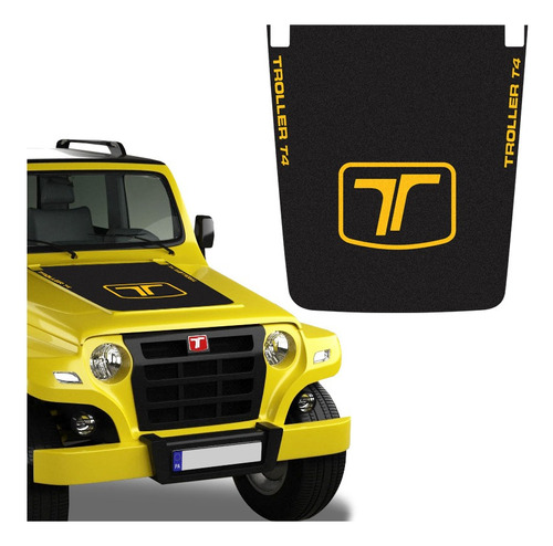 Adesivo Do Capô Troller T4 2008/2014 Aplique Logo Amarelo