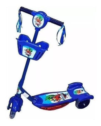 Patineta Scooter Niño Con Luces, Sonido, Canasta Y 3 Ruedas