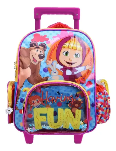 Mochila de masha y el oso con ruedas new arrivals