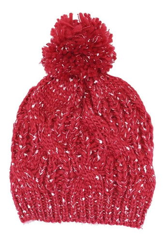 Gorro Rocky Melange Tejido Ochos Con Pompon Y Puño Mujer