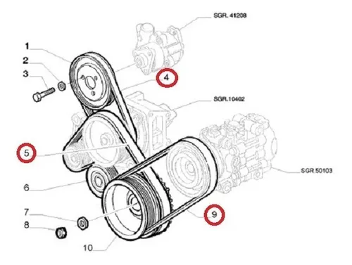 Juego 3 Correas Poli V Fiat Linea Absolute Essence 1.9 16v