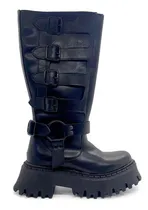 Comprar Botas Borcegos Caña Alta Hebillas Plataforma Moda Bucaneras 