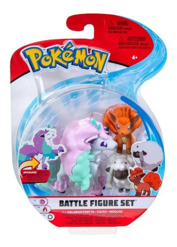 Pokemon Battle Feature - Figura Ponyta, Vulpix Y Wooloo