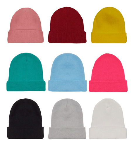 Gorros Basico Tejido...colores De Moda! Pack × 20unidades