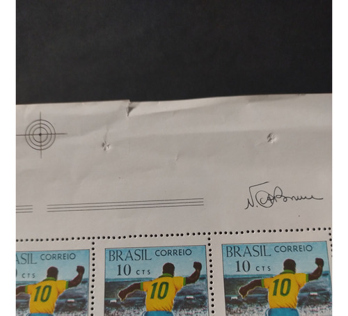 Folha Completa Selo 1000 Gols Pelé Filatelia (Usado)