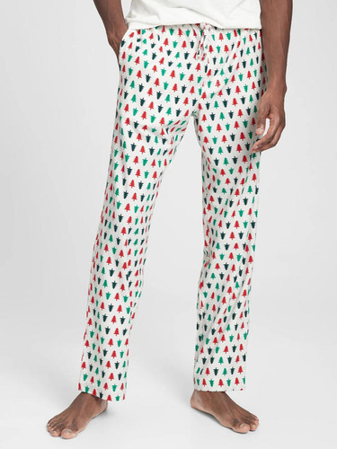 Pantalon Hombre Gap Pijama Franela Blanco