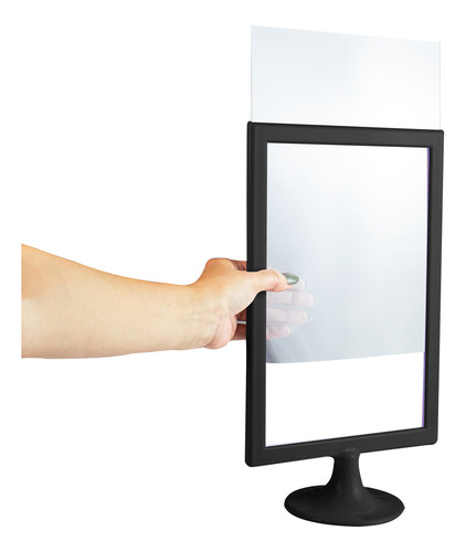 Display Preto Tipo T A4 Vertical (21x30cm) - 10 Peças