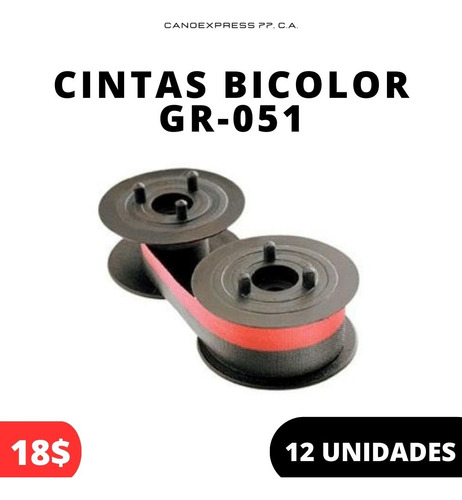 Cinta Bicolor Para Sumadora Calculadora Gr-51 / S-81 (12 Und