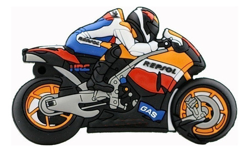 Pen Drive 32 Gb. En Forma De Moto / Motocicleta Color Negro MOTO REPSOL JE-784