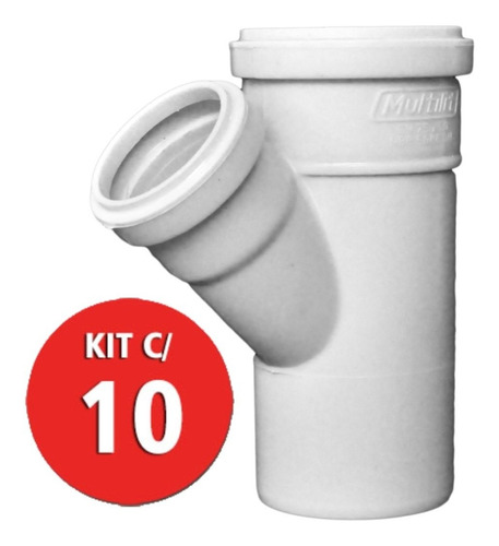 Kit C/ 10 Junção P/ Esgoto 45° 100x50mm Multilit