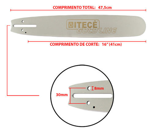 Sabre Ponta Dura 16 Polegadas Motosserra Husqvarna 268 162