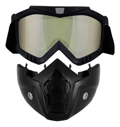 Mascara Careta Protectora Goggles De Motocross Ciclismo Bike Lente Amarillo Armazón Negro