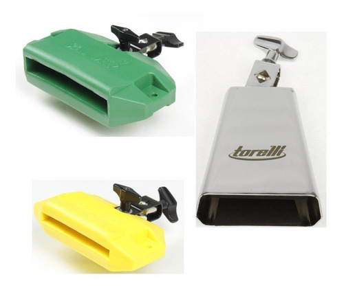 Kit Torelli Par De Bloco Sonoro E Cowbell 4''