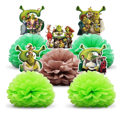 Decoraciones De Fiesta 5 Para Centros De Mesa De Shrek, Deco