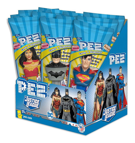 Pez Candy Dc Comics Justice League Surtido Dispensadores De