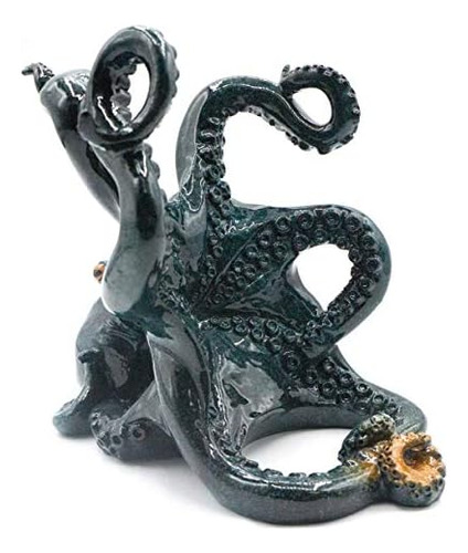 Globe Imports Portabotellas De Vino De Pulpo Polystone Azul 